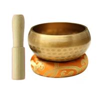 Set di campane tibetane Set di campane tibetane Buddha con cuscino morbido, ciotola for canti meditazione, for guarigione, rilascio dello stress, sonora in metallo, consapevolezza(9.5cm)