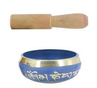 Set di campane tibetane tibetane, 9,4 cm 9,5 cm, realizzate a mano, in rame, per meditazione e meditazione, con bastoncino in legno, ciotola per yoga chakra, design facile da suonare, per la