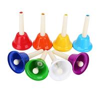 Set di Campanelli a Mano in Metallo Colorato a 8 Note, Campanelli in Metallo con Nota e Scala Corrispondenti, Strumento Musicale Giocattolo per Bambini, Bambini