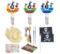 Set Di Campanelli Eolici In Legno Per Nave Pirata Da 10 Pezzi, Campanelli Eolici Artigianali, Pendenti Decorativi, Materiali Per Campanelli Eolici Fai Da Te Per Bambini, Giocattoli Per Bambini