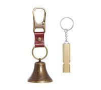 Set di Campanello E Fischietto Anti-Orso Rumoroso, Accessorio per Campanello per Animali Domestici, Ciondolo per Zaino, Fischietto di Emergenza per At, Bronzo Antico