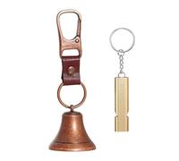 Set di Campanello E Fischietto Anti-Orso Rumoroso, Accessorio per Campanello per Animali Domestici, Ciondolo per Zaino, Fischietto di Emergenza per At, Bronzo Rosso