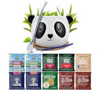 Set di campioni di yerba mate con accessori | Yerba mate Yaguar, Verde Mate, Soul Mate, Guarani, El Fuego, Rio Parana | Calabash, bombilla e accessori | 10x50g | Caffeina naturale | 500g | 0,5kg