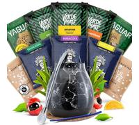 Set di campioni di Yerba mate e accessori | Yerba mate Yaguar, Verde Mate, Soul Mate, Guarani | Tazza Mate/calabash, bombilla e accessori | Caffeina naturale | 10x50g | 500g | 0,5kg