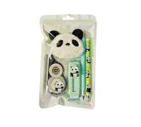 Set di cancelleria a forma di animale, penna a nastro con ciondolo in peluche e, divertente materiale scolastico per studenti, università, aula, prendere appunti, scrivere e compiti a casa