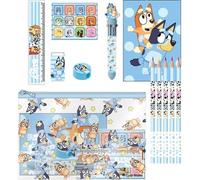 Set di cancelleria Bluey per bambini e bambine. Design originale e colori divertenti | Kit scolastico Bluey, ideale come regalo per il ritorno a scuola, con licenza ufficiale e design unico.