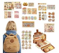Set di Cancelleria Capibara | Materiale Scolastico per Studenti - Zaino Peluche Cartoon | per Studenti, Collezionisti, Studio, Diario, Lavoro, Casa, Ragazzi, Adolescenti, Adulti, Amanti degli