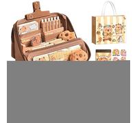 Set Di Cancelleria Capibara - Set Cute Cancelleria con Astuccio Capibara | Materiale Scolastico Note Adesive Adesivi Penne Gel per Bambini delle Elementari e Medie Studenti Casa Classe Feste Vacanze