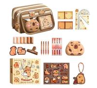 Set di cancelleria Capibara - Set di materiale scolastico Capibara | Astuccio per matite Capybara | Simpatico Astuccio Capibara dal design spazioso | astuccio per matite Per Ragazzi E Ragazze