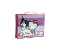 Set di cancelleria colorata Hello Kitty - Astuccio scolastico completo con pennarelli, matite colorate e accessori a tema per ragazze fan del personaggio più tenero di Sanrio, Scatola Hello Kitty