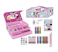 Set di cancelleria colorata scatola Minnie - Astuccio completo per ragazze con matite colorate, pennarelli e accessori scolastici decorati con Minnie Mouse per disegnare, dipingere e imparare