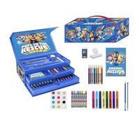Set di cancelleria colorata scatola Paw Patrol - Astuccio scuola per bambini con matite colorate, pennarelli e accessori decorati con i personaggi preferiti della Paw Patrol, Valigetta Paw Patrol