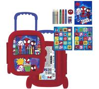 Set di cancelleria colorata Trolley Spidey - Kit scuola per bambini con ruote e accessori di Spidey e dei suoi amici, include adesivi, colori e attività