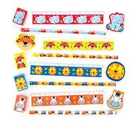 Set di Cancelleria da 4 Pezzi con Abitanti della Giungla per Bambini - Idee Divertenti da Inserire in Buste Regalo o Come Regalini Premio per Bambini (Confezione da 6).