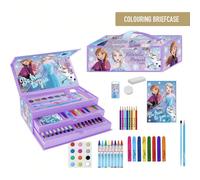Set di cancelleria da colorare Frozen per bambini e bambine - Il kit scolastico include 50 pezzi con matite, penna, gomma, righello, temperino, astuccio e altro - Ideale per la scuola, come regalo o p
