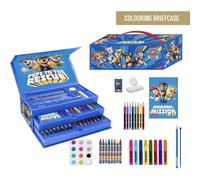 Set di cancelleria da colorare Paw Patrol per bambini e bambine - Il kit scolastico include 50 pezzi con matite, penna, gomma, righello, temperino, astuccio e altro - Ideale per la scuola, come regalo