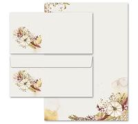 Set di cancelleria Fiori & Petali, Stagioni - Autunno, GIARDINO D'AUTUNNO 100 fogli di carta da lettera e 100 buste DIN LANG (senza finestra)