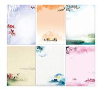 Set di cancelleria giapponese carta da lettere e lettere, confezione da 48 fogli di carta e buste Set di pittura a inchiostro - 48 fogli di cancelleria + 24 buste