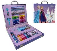 Set di cancelleria ispirato a Frozen - Colore lilla - 30 X 27 X 4 cm - Include un astuccio con tutto il necessario per colorare - Prodotto originale disegnato in Spagna