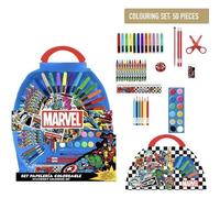Set di cancelleria Marvel Avengers da 50 pezzi con colori, pennarelli e accessori - Articoli di cancelleria creativi Avengers per bambini con custodia per dipingere e disegnare