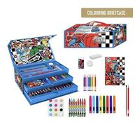 Set di cancelleria Marvel Avengers da 50 pezzi con valigetta per bambini, matite colorate, pennarelli e accessori da disegno - Kit creativo di cancelleria Avengers con design di supereroi