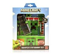 Set di cancelleria Minecraft Quaderno A5 astuccio matite penna gomma temperino righello