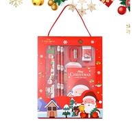 Set di cancelleria natalizia per bambini, set di cancelleria per la scuola di Natale | Set di 6 set di natalizia sicura - Forniture di festive in più colori, graziose scolastic