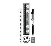Set di cancelleria originale Disney Nightmare Before Christmas con penna e gomma e righello