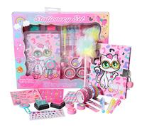Set di cancelleria per bambini, kit di attività a forma di mostro, regalo per ragazze, set di artigianato artistico con quaderno a spirale, set di note adesive, adesivi, custodia con cerniera, penna a