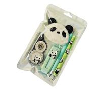 Set Di Cancelleria Per Bambini: Tema Panda Accessorio Pendente In Peluche Kit Di Scrittura Per Studenti, Confezione Regalo In Aula Con Penna, Nastro Eraser A | Uti