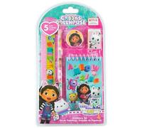 Set di cancelleria per la casa delle bambole di Gabby, 5 pezzi, mini blocco note, matita, gomma, righello e temperamatite, carino regalo per ragazze