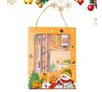 Set di cancelleria per la scuola di Natale, bomboniera natalizia fissa | Set di 6 set di cancelleria natalizia sicura - per la scuola di Natale in più colori, simpatici articoli di per Nat