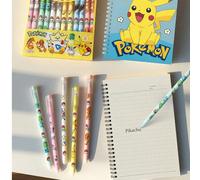 Set di cancelleria Pokémon - 12 penne a sfera con Pikachu + 1 set di quaderni, set di cancelleria anime carino, adatto per bambini e studenti per scrivere e imparare, forniture per il ritorno a scuola