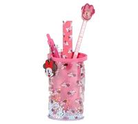 Set di cancelleria portapenne Minnie - Set scolastico decorativo Disney - ideale per scrivanie bambini e fan della moda rosa, Minnie, Taglia unica, Licenza