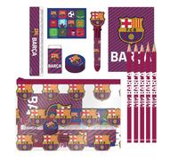 Set di cancelleria scolastica FC Barcelona, per bambini e ragazze, confezione da 7 pezzi con matite, gomma, temperino, righello, quaderno e astuccio in EVA, multicolore, licenza ufficiale per il