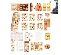 Set Di Cancelleria - Set Di Materiale Scolastico Adorabile A Tema Capibara, Kit Di Cancelleria Per Studenti | Per Bambini Ragazze Giovani Adolescenti Figlio Figlia Amici Di Famiglia Asilo Compl