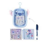 Set di cancelleria Stitch per bambina e bambino, licenza ufficiale Disney, astuccio peluche azzurro con clip, mini taccuino Aloha con anelli e penna, ideale per il rientro a scuola e come regalo