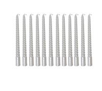 Set di candele Cadzyre - 12 candele a bastoncino dorate, 44g/pezzo, candele piramidali, 2X25cm Trasforma le candele piramidali in argento, perfette per matrimoni, feste (Candele a spirale, bianco)