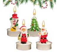 Set di candele di Natale, piccole candele di Natale, set di 4 candele profumate di Natale, pupazzo di neve, pappa di Babbo Natale, cera di soia, set di candele invernali, centro di