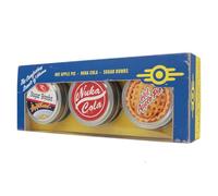 Set di candele profumate Fallout Vault Dweller's - Trio ufficiale di cera di soia ispirato a Apple Pie, Nuka-Cola e Sugar Bombs - Merchandise da gioco