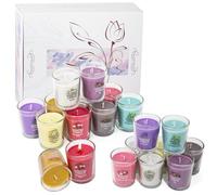 Set di Candele Profumate Idea Regalo per Donne Natale 20 Pezzi Grand Candela per Moglie,Fidanzata,un'amica Compleanno Candele in Vetro Cera di Soya Naturale Confezione da Regalare per Casa