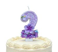 Set di candeline con numeri di compleanno - Decorazioni per torte con paillettes, per feste dal design floreale, Numeri decorativi ṕer topper p̀er torta Elegante finitura scintillante, Set ďi