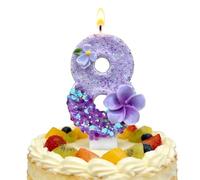 Set di candeline con numeri di compleanno - Decorazioni per torte con paillettes, per feste dal design floreale, Numeri decorativi ṕer topper p̀er torta Elegante finitura scintillante, Set ďi