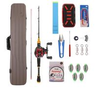 Set di canna da pesca a zattera, in lega di titanio con coda morbida, micro/pesante, kit portatile per pesca in barca sul lago