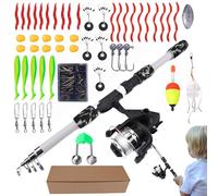 Set di canne da pesca per ragazzi, kit da pesca per principianti, set di canna da pesca per bambini, per ragazzi e ragazze, gioco all'aperto, spiaggia, campeggio, compleanno, attività estive