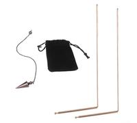 Set di canne da rabdomanzia in ottone per rilevazione di acqua e metalli, strumenti regolabili a forma di L con pendolo per caccia al tesoro, ricerca dell'oro e posizione delle vene minerali, kit