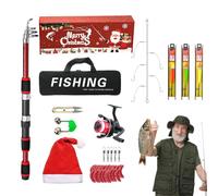 Set di canne e mulinello, materiale per acqua e salata, kit di di Natale con canna mulinello Esche | per pescatori e adolescenti Padre Il Lago Il Il Fiume