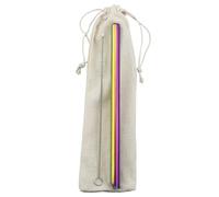 Set di cannucce in acciaio inossidabile Set di cannucce riutilizzabili larghe 12 mm in metallo inossidabile 304 perlato con spazzola for la pulizia(Rainbow Set)
