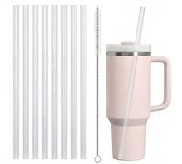 Set di cannucce per stanley cup accessori - 8 cannucce riutilizzabili trasparenti lunghe 30,5 cm con spazzola per la pulizia, ideali per thermos da 30 oz/40 oz