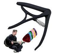 Set di capotasto per chitarra, con 6 plettri, in lega di zinco, caricato a molla, per e chitarra elettrica, chitarra capotastro, capotasto guitare, capo para guitarra, guitar capos | música
